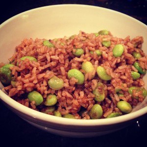 vegan edamame fried rice from the herbivore house